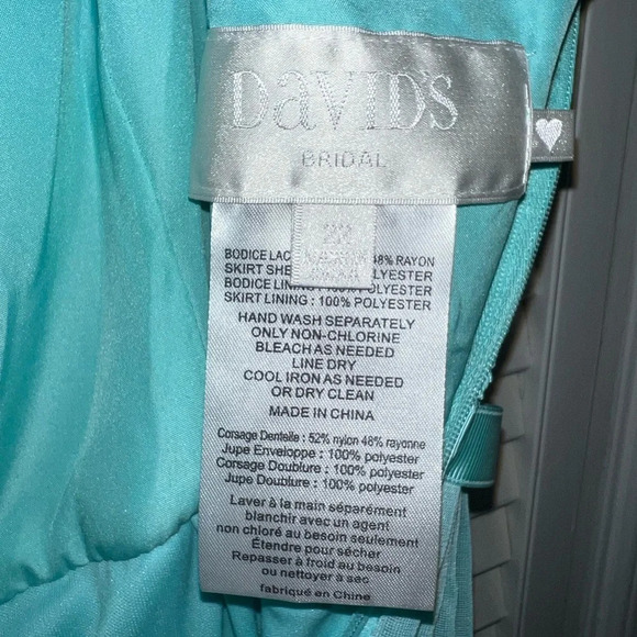 NWT Davids Bridal Long Lace Mesh Bridesmaid Dress - Picture 7 of 9